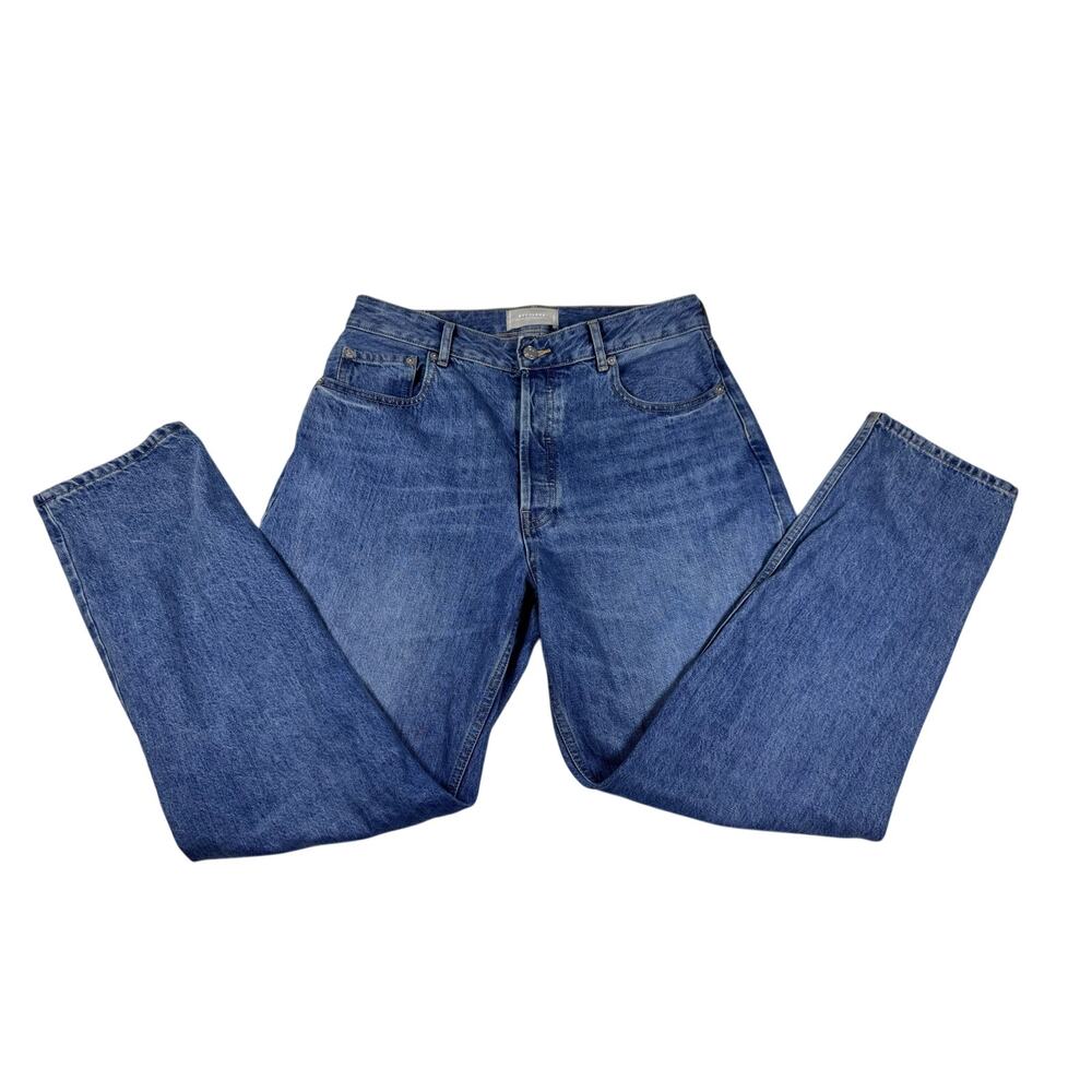 Everlane Curvy 90s Cheeky Straight Jeans Size 31R Blue High Rise Organic Cotton
